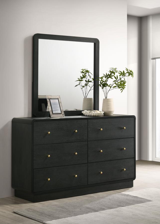 Cavelle 6-drawer Dresser and Mirror Black - 223663M