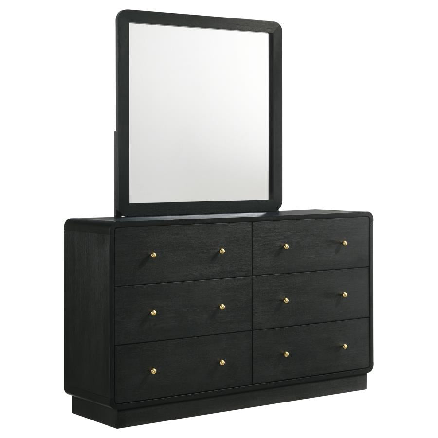 Cavelle 6-drawer Dresser and Mirror Black - 223663M