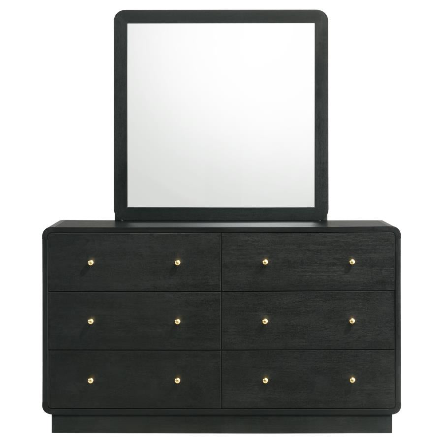 Cavelle 6-drawer Dresser and Mirror Black - 223663M