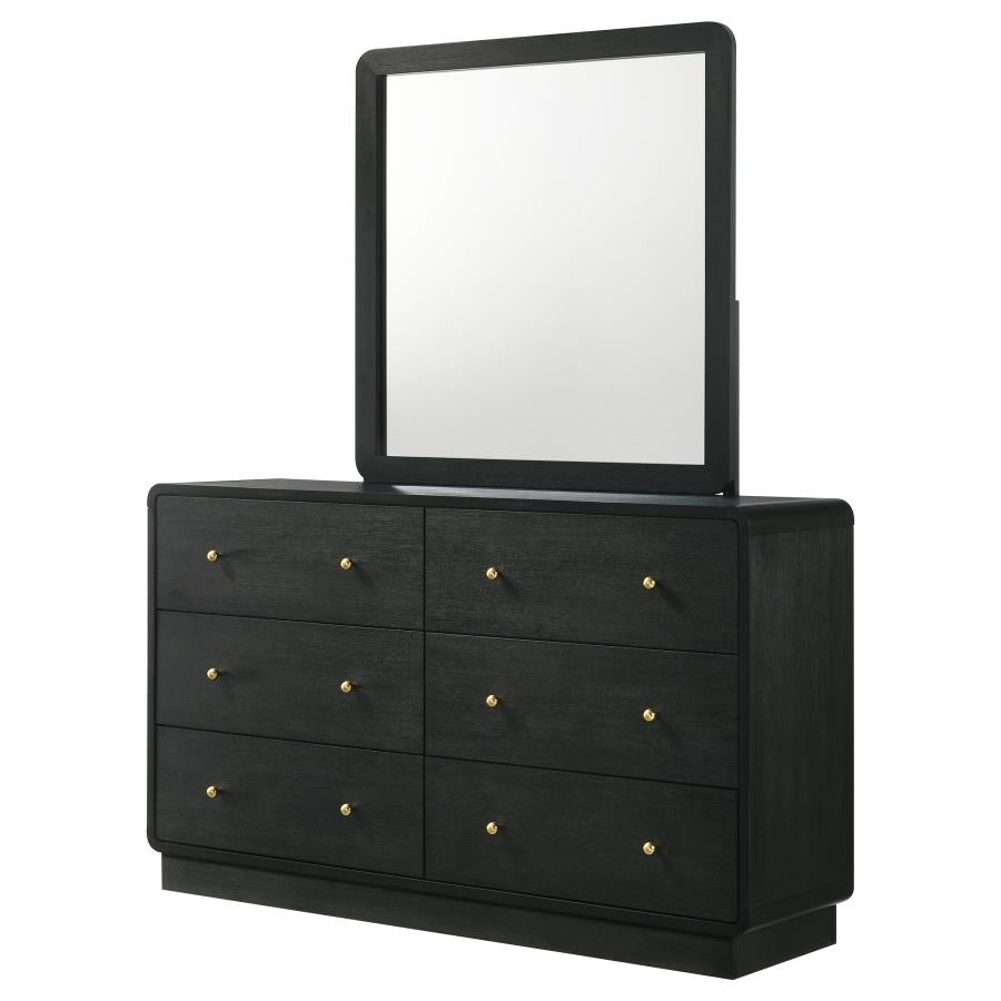 Cavelle 6-drawer Dresser and Mirror Black - 223663M