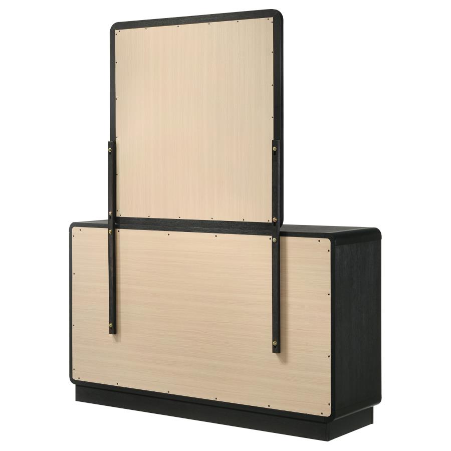 Cavelle 6-drawer Dresser and Mirror Black - 223663M