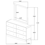 Cavelle 6-drawer Dresser and Mirror Black - 223663M