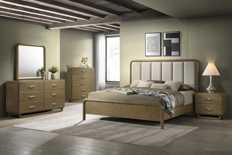 Amsbury 59-inch Upholstered Eastern King Bed Nutmeg - 224271KE
