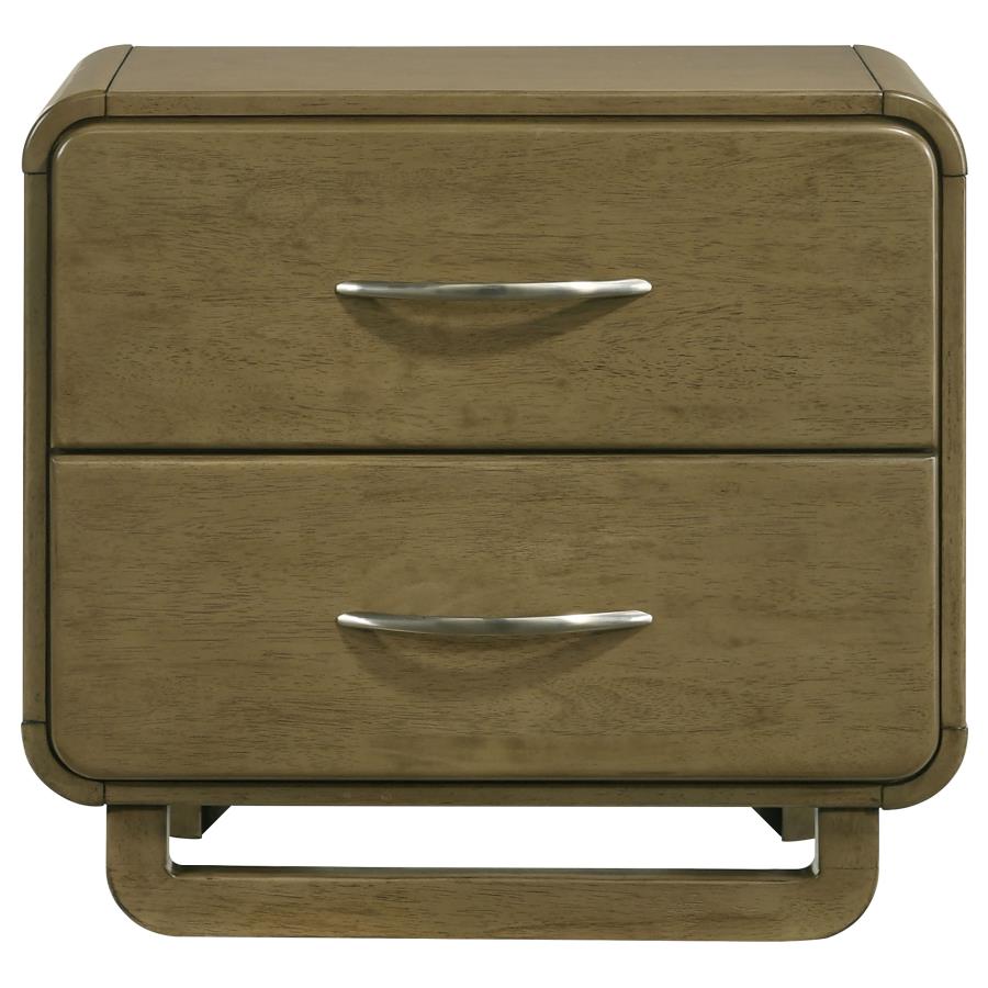 Amsbury 2-drawer Nightstand Bedside Table Nutmeg - 224272
