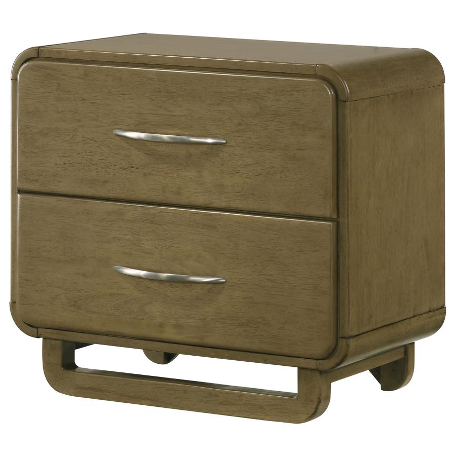 Amsbury 2-drawer Nightstand Bedside Table Nutmeg - 224272