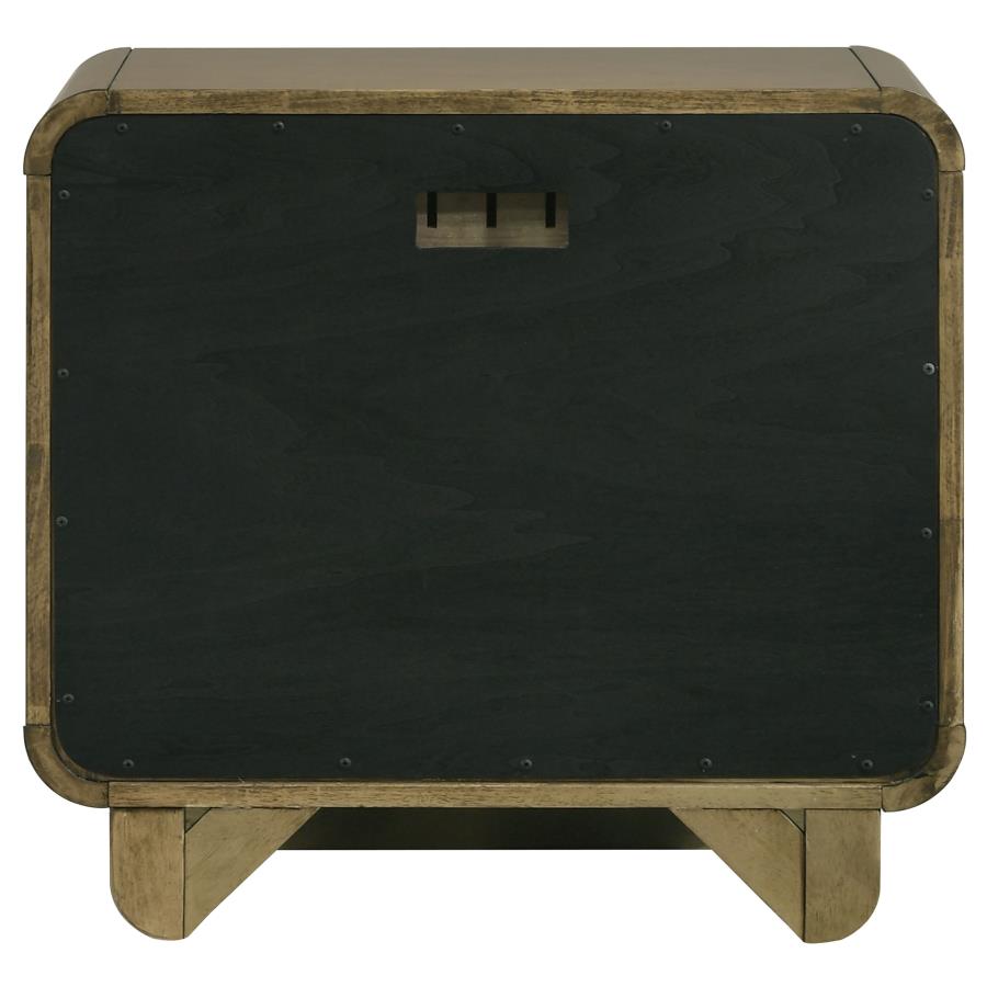 Amsbury 2-drawer Nightstand Bedside Table Nutmeg - 224272