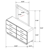 Amsbury 6-drawer Dresser and Mirror Nutmeg - 224273M