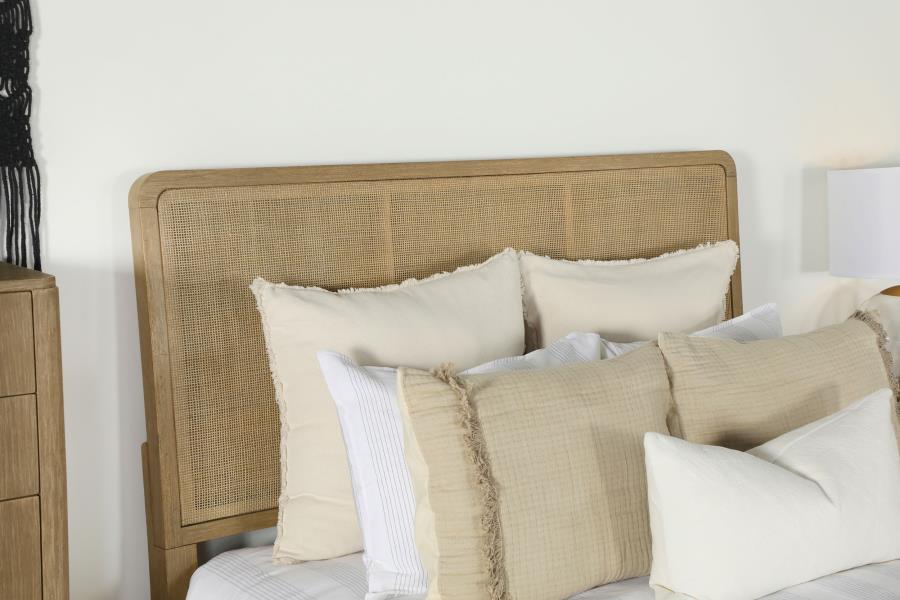Arini Rattan California King Panel Bed Sand Wash and Natural - 224300KW
