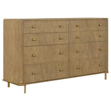 Arini 5-piece Eastern King Bedroom Set Cream and Sand Wash - 224301KECRM-S5