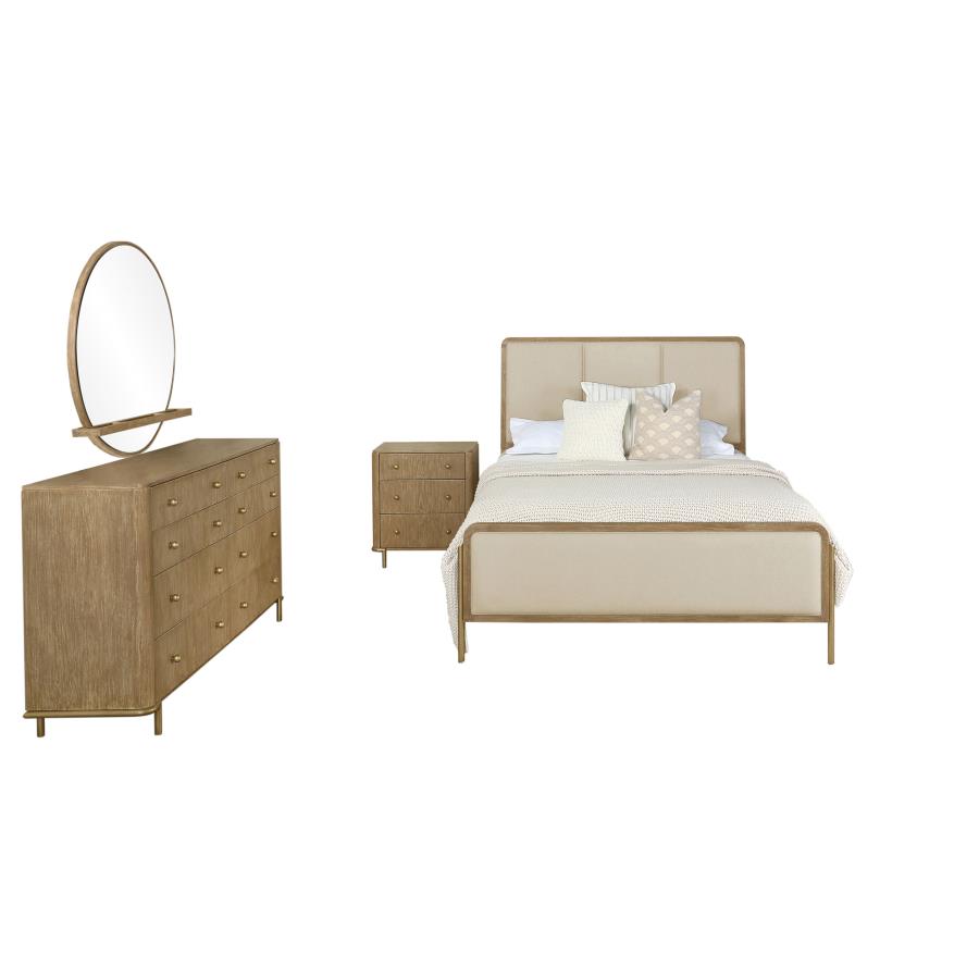 Arini 4-piece California King Bedroom Set Cream and Sand Wash - 224301KWCRM-S4