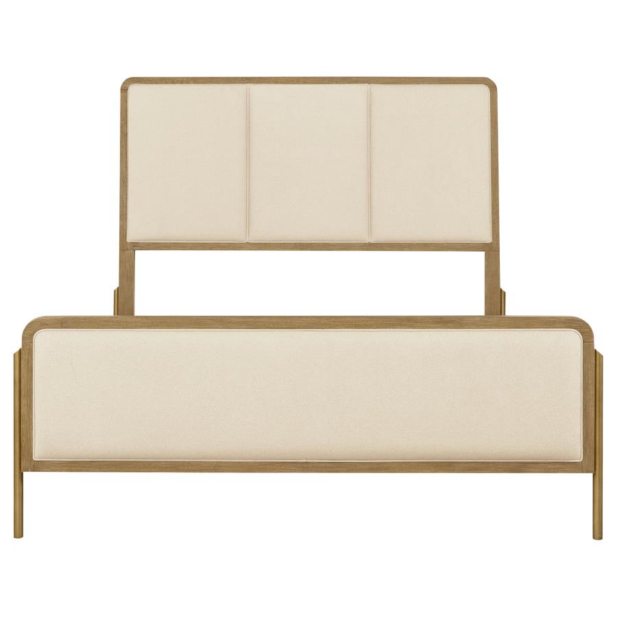 Arini 56-inch California King Panel Bed Cream and Sand Wash - 224301KWCRM