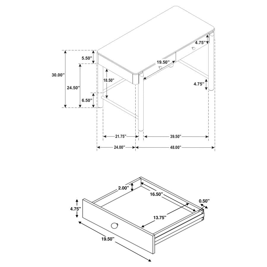 Arini 2-drawer Vanity Desk Makeup Table Sand Wash - 224307