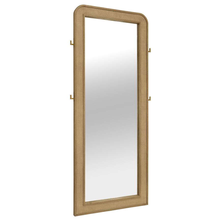 Arini Cane Weave Full Length Standing Floor Mirror Sand Wash - 224309