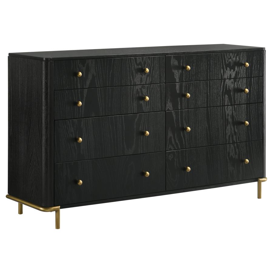 Arini 5-piece Eastern King Bedroom Set Black and Natural - 224330KE-S5