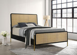 Arini Rattan Eastern King Panel Bed Black and Natural - 224330KE