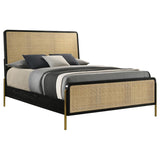 Arini Rattan Eastern King Panel Bed Black and Natural - 224330KE