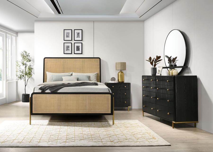 Arini 4-piece California King Bedroom Set Black and Natural - 224330KW-S4