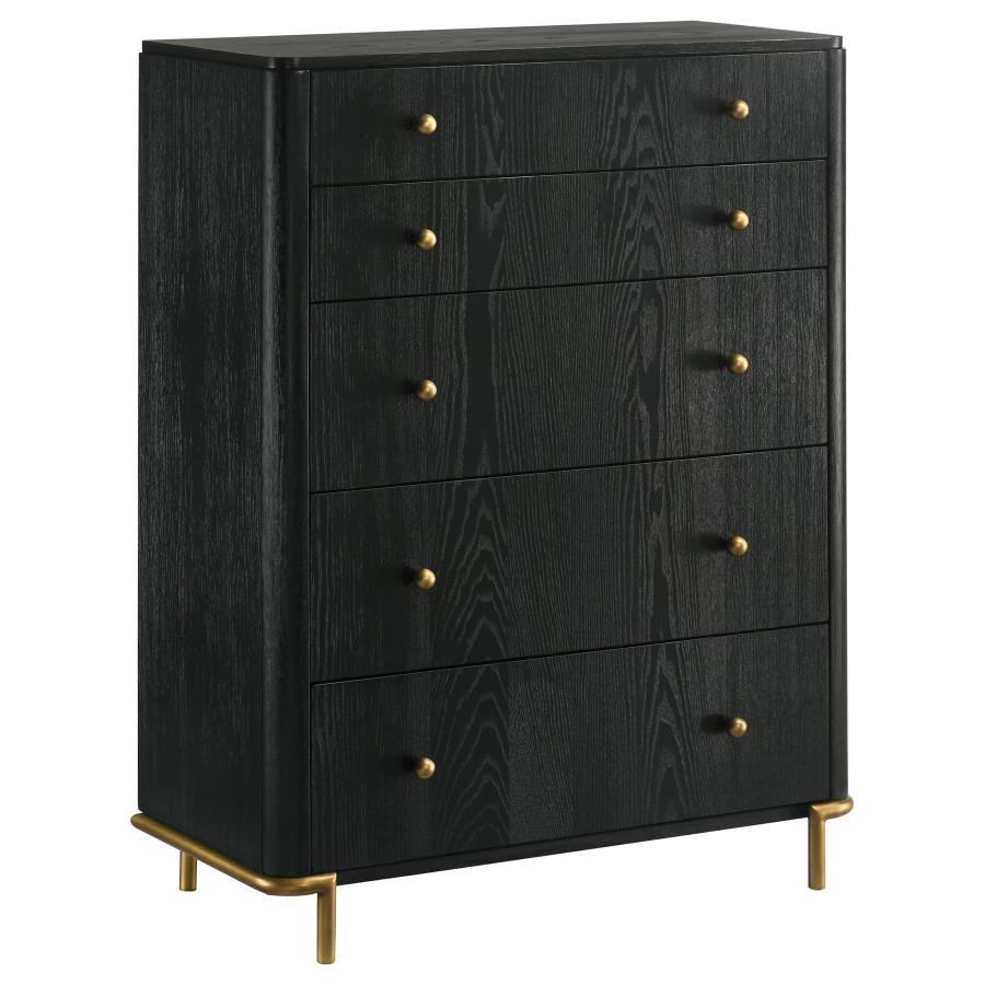 Arini 5-piece Queen Bedroom Set Black and Natural - 224330Q-S5
