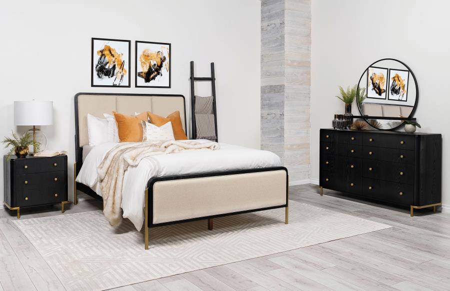 Arini 4-piece Queen Bedroom Set Cream and Black - 224331QCRM-S4