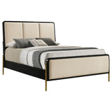 Arini 56-inch Queen Panel Bed Cream and Black - 224331QCRM