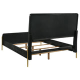 Arini Upholstered Queen Panel Bed Black and Grey - 224331Q