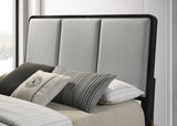 Arini Upholstered Queen Panel Bed Black and Grey - 224331Q