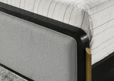 Arini Upholstered Queen Panel Bed Black and Grey - 224331Q