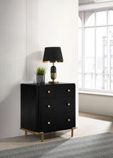 Arini 3-drawer Nightstand Black - 224332