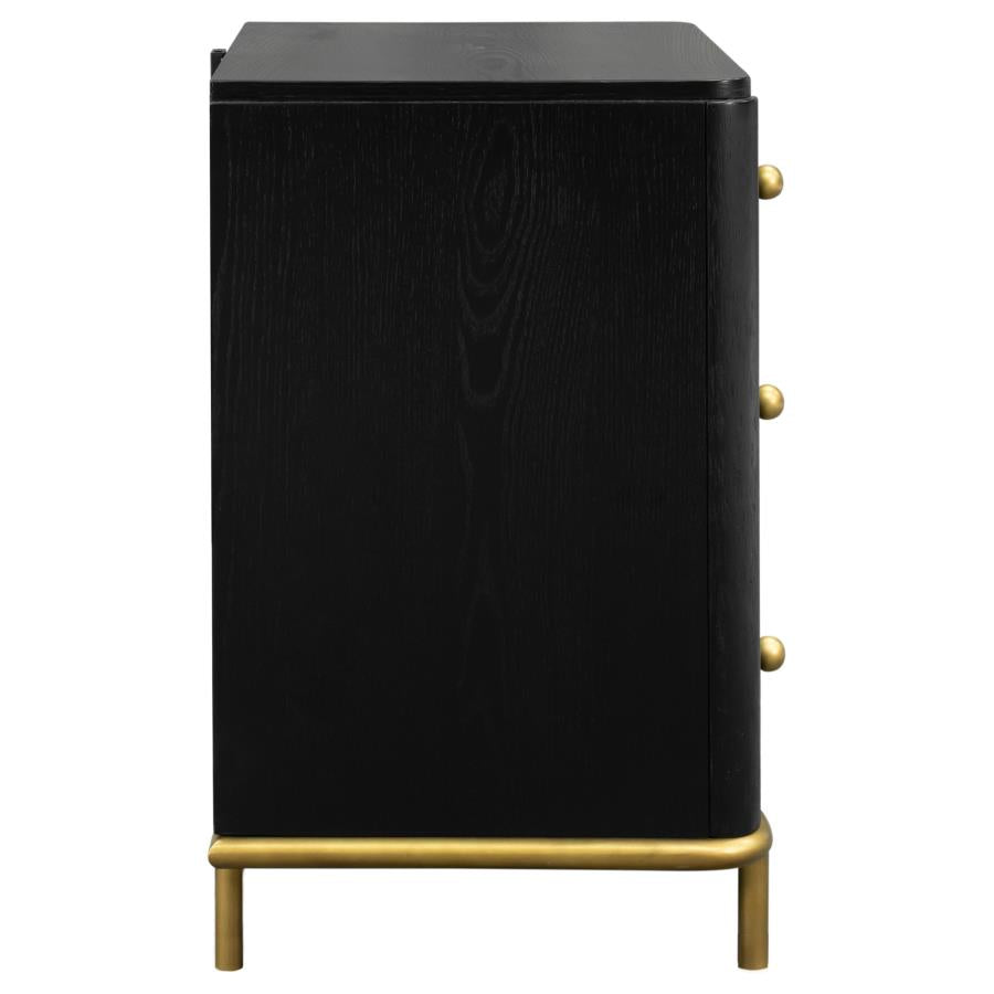 Arini 3-drawer Nightstand Black - 224332