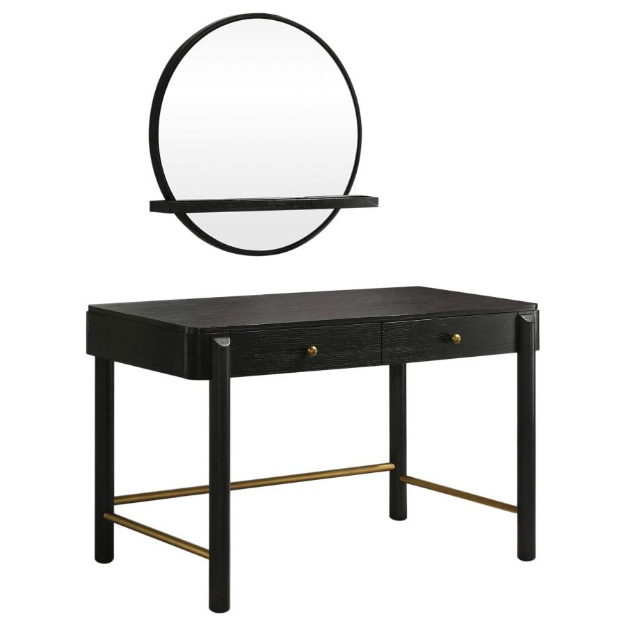 Arini 2-piece Makeup Vanity Table and Mirror Set Black - 224337-SET
