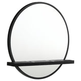 Arini Round Vanity Wall Mirror with Shelf Black - 224338
