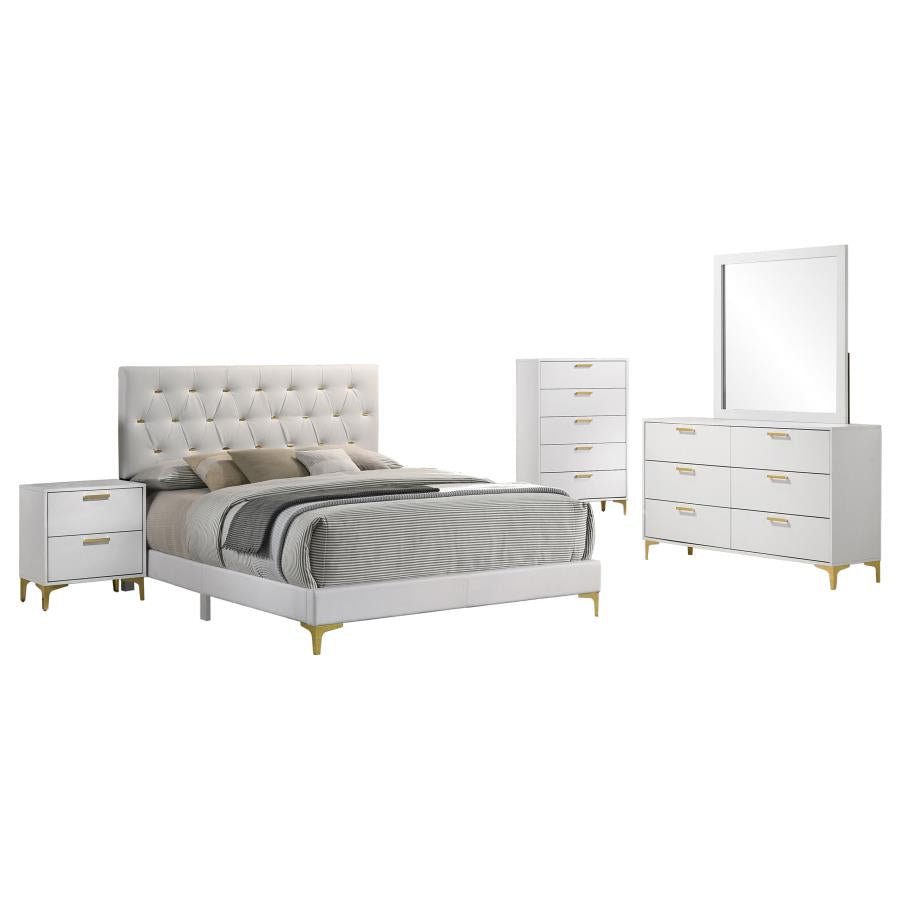Kendall 5-piece Eastern King Bedroom Set White - 224401KE-S5