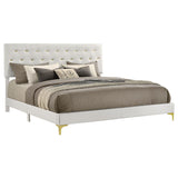Kendall Upholstered Eastern King Panel Bed White - 224401KE