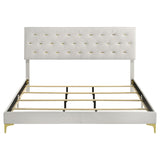Kendall Upholstered Eastern King Panel Bed White - 224401KE