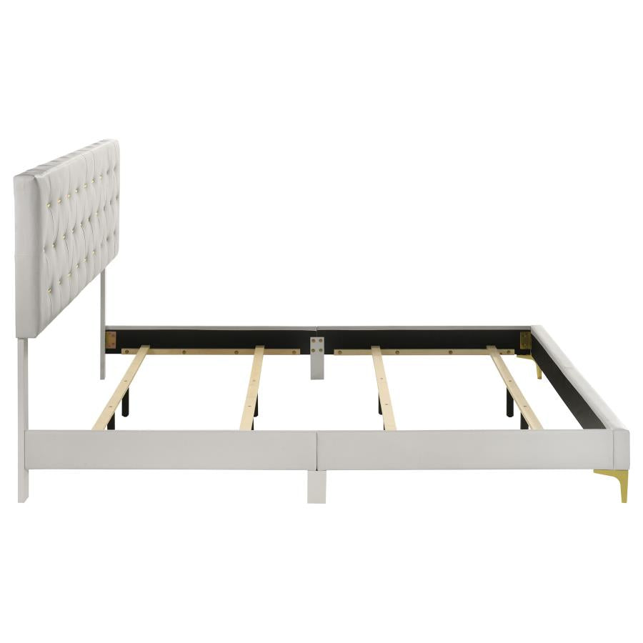 Kendall Upholstered Eastern King Panel Bed White - 224401KE