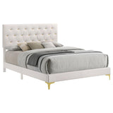 Kendall Upholstered California King Panel Bed White - 224401KW