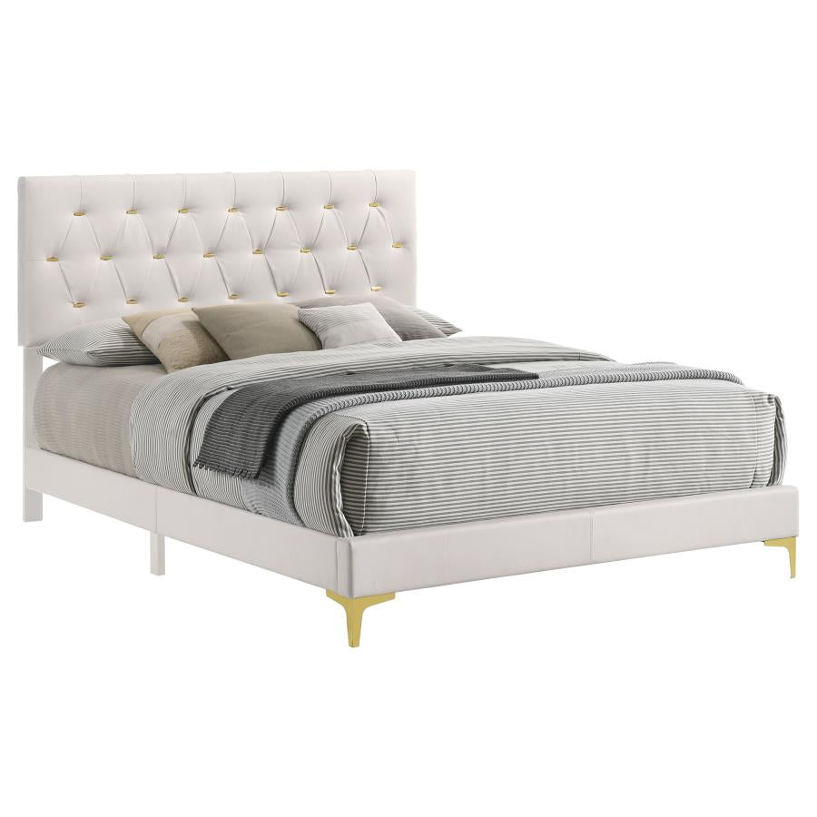 Kendall Upholstered Queen Panel Bed White - 224401Q