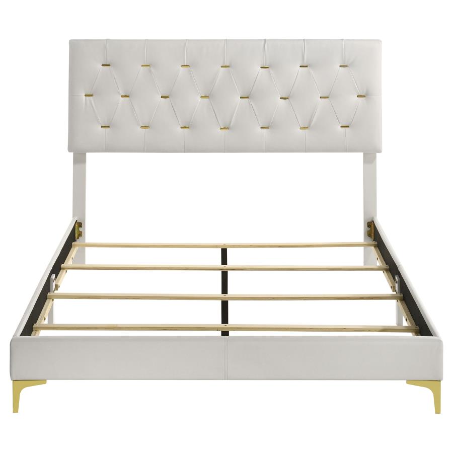 Kendall Upholstered Queen Panel Bed White - 224401Q