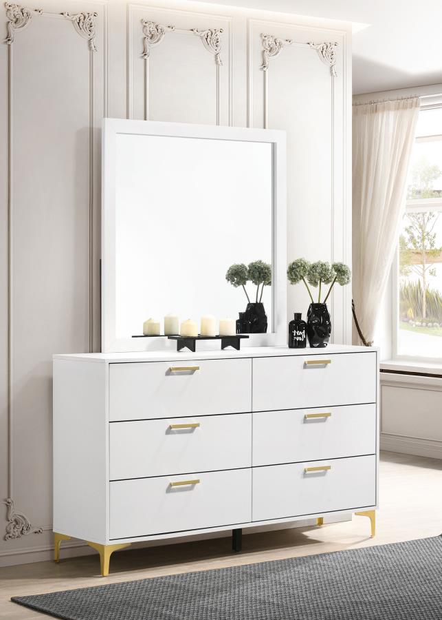 Kendall 6-drawer Dresser with Mirror White - 224403M