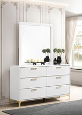 Kendall 6-drawer Dresser with Mirror White - 224403M