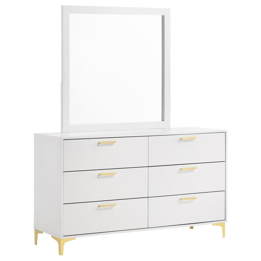 Kendall 6-drawer Dresser with Mirror White - 224403M