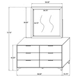 Kendall 6-drawer Dresser with Mirror White - 224403M