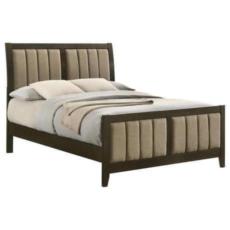 Wilkes 51-inch Upholstered Full Bed Dark Cocoa - 224421F