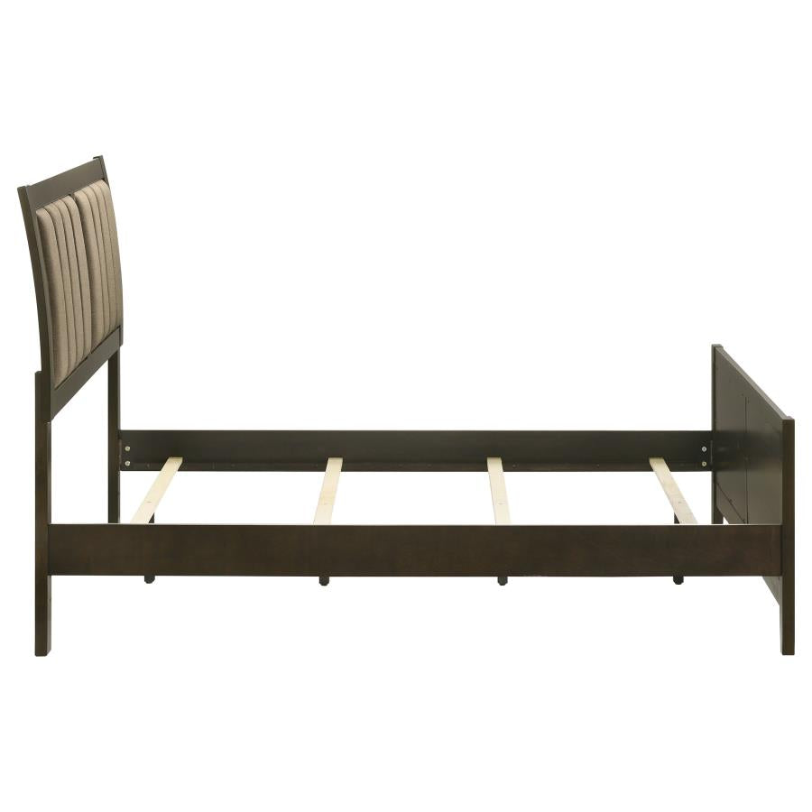Wilkes 51-inch Upholstered Full Bed Dark Cocoa - 224421F