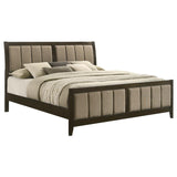 Wilkes 51-inch Upholstered Eastern King Bed Dark Cocoa - 224421KE