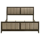 Wilkes 51-inch Upholstered Eastern King Bed Dark Cocoa - 224421KE