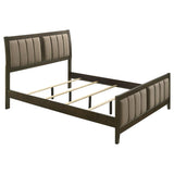 Wilkes 51-inch Upholstered Queen Bed Dark Cocoa - 224421Q