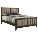 Wilkes 51-inch Upholstered Queen Bed Dark Cocoa - 224421Q