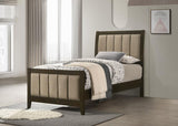 Wilkes 51-inch Upholstered Twin Bed Dark Cocoa - 224421T
