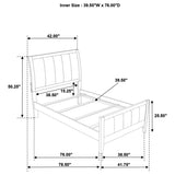 Wilkes 51-inch Upholstered Twin Bed Dark Cocoa - 224421T